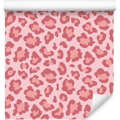 Carta da parati in similpelle color oro rosa corallo, forme morbide 50x1000 cm (1/5)