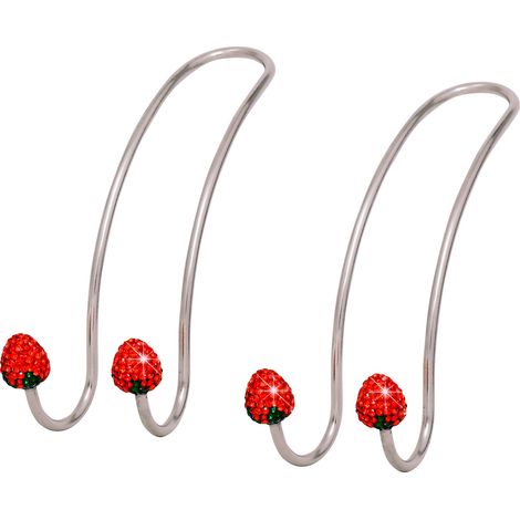 Crochets de voiture brillants, crochets de rangement pour appuie-tête de siège, porte-bagages arrière robuste et durable, universel pour SUV et camions, paquet de 2 (rouge). (1/4)