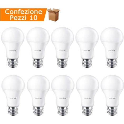 Multipack 10 pezzi lampadine led philips corepro 7,5 watt e37 classe a+ bianco caldo led 3000k