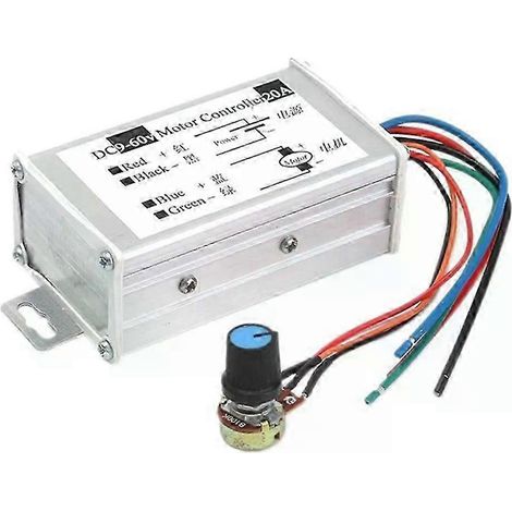 Drehzahlregler für Motoren (DC 9 V, 12 V, 24 V, 48 V, 60 V, 20 A, PWM), einstellbarer Strom von 0–1200 W – JXLGV (1/5)
