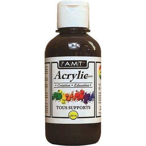 Peinture acrylique - AMT - Fevicryl - Brun - 0,200 L - Convient sur de nombreuses surfaces (1/2)