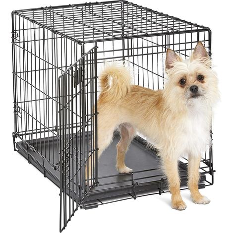 Trasportino da interno per cani da 45,49 kg a 18,14 kg, 61x42x50 cm, modificato, 1 porta, nero (1/4)