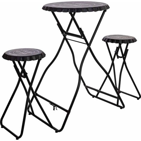 Mesa con taburetes plegable de metal  148x60x102h cm (1/5)