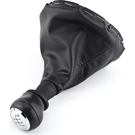 Manette de vitesse 5 rapports avec soufflet en cuir pour Volkswagen Transporter T5/T6 (2003-2011), kit complet de pommeau et gaine de levier, noir élégant, intérieur véhicule utilitaire