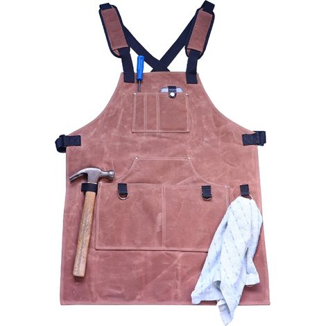 Tablier d'Artiste pour la Peinture Avec Poches en Toile de Rangement Tablier De Jardin Pour La Récolte Et La Cueillette Pour Forgeron Charpentier Jardinier avec Marteau Clé Gants (1/5)