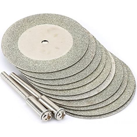 10pcs 40mm Diamantaires Off disques Wheel outil rotatif avec 2 Mandrin Arbor Set (1/4)