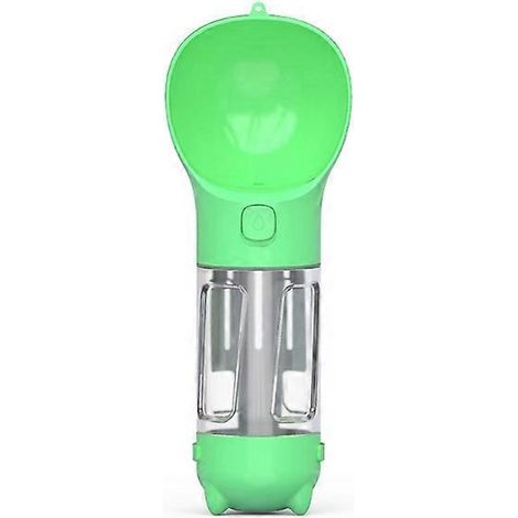 Gourde 2 en 1 pour chien, étanche, idéale pour les promenades, la randonnée et les voyages en extérieur. Gris/Bleu - Taille XS - Vert (1/5)