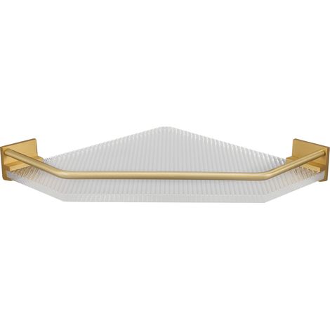 Étagère d'angle murale en acrylique sans perçage, étagère flottante murale en acrylique, support de rangement doré pour salle de bain et cuisine, sans crochet