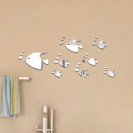 32 Stück 3D-Kreis Wandspiegel, Acryl-Spiegelaufkleber, selbstklebender Spiegelaufkleber – Silber (1/5)