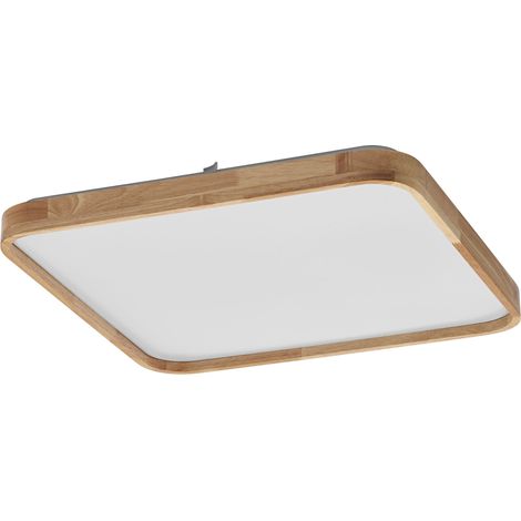 OSRAM Plafonnier LED ORBIS Alicia avec décor bois, 16 W, 2500 lm, 3000 K, 495 x 495 mm, blanc chaud agréable, gradation par clic, protection IP20, vis de montage et chevilles incluses (1/4)
