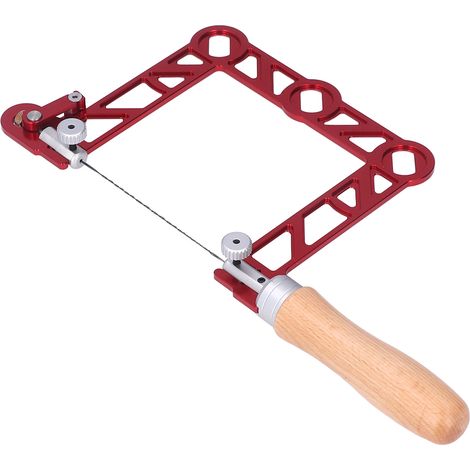 Mini scie à main pour le travail du bois, manche en bois en forme de U, scie à chantourner pour bijoutier et travail des métaux, 10 cm (1/5)