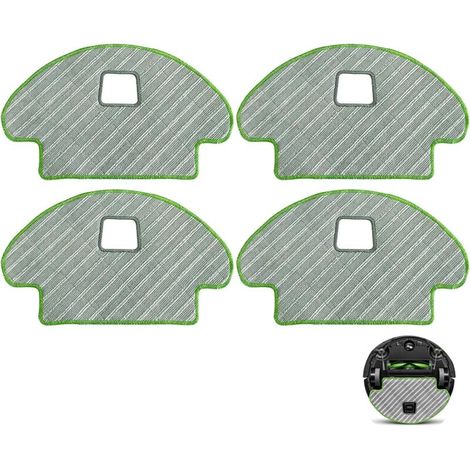 Paquete de 4 paños de limpieza para iRobot Roomba Combo 113 R113840 R111840, repuesto para aspiradora robot, juego de accesorios de limpieza de microfibra lavable. (1/4)