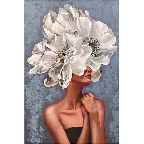 Pittura decorativa di fiori di donna per parete