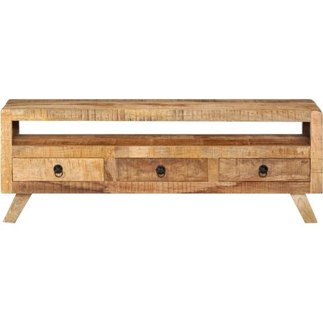 Meuble TV, Étagère TV, Meuble de Salon, 110x30x40 cm Bois massif de manguier OIB4445E (1/5)