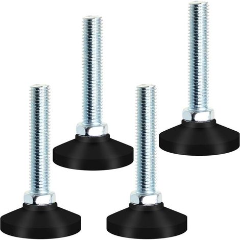 Vis de réglage pour meubles – M10 × 50 mm, filetage métrique, acier zingué, lot de 4 pièces (1/5)