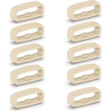Anneau de fixation en silicone 18/20/22 mm, accessoire de rechange pour fixation de sangle - 18 mm - Beige (1/4)