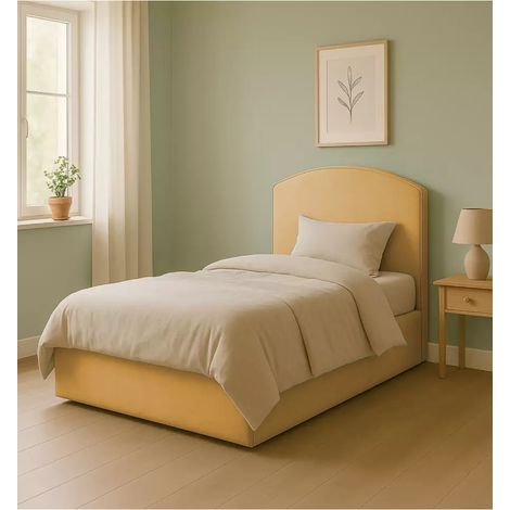 letto una piazza e mezza con contenitore "moon" in tessuto arancione 120x190 cm (1/4)