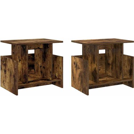 TV Stand 2 pcs Smoked Oak 50 x 35 x 45 cm Engineered Wood vidaXL