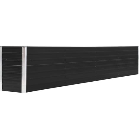 Fioriera rialzata per piante e fiori acciaio zincato 320 x 40 x 45 cm antracite 020001107