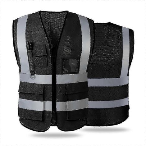 Reflektierende Sicherheitsweste mit Reißverschluss und Taschen – Hohe Sichtbarkeit für Damen und Herren, ANSI/ISEA-zertifiziert, leuchtende Arbeitsjacke (1/5)