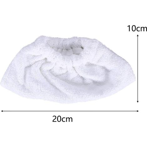 Nettoyage à la vapeur en microfibre pour la buse manuelle, ensemble de chiffons éponge, housse en coton éponge, compatible avec la plupart des Nettoyeur à vapeur (Blanc) (1/3)