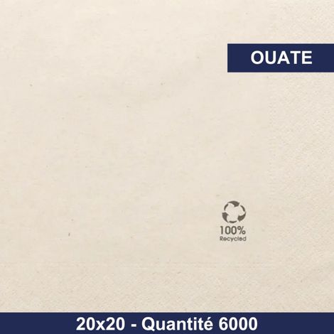 QUALQUE - Serviette de table ouate - 20x20 - Naturel - x6000 (1/3)