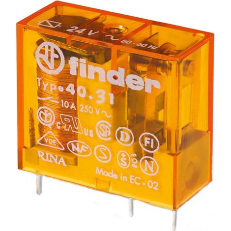 Relè di potenza, 230 Vac, SPDT, 12 A,  foro passante (THT), serie 40.31 - Finder 40.31.8.230.0000