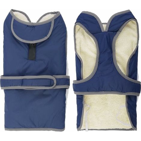 Manteau chaud réfléchissant pour chiot en laine (tour de poitrine XL : 78 - 93 cm, bleu), Ensoleillé