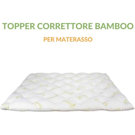 EVERGREENWEB - Correttore Materasso Matrimoniale 160x200 Alto 7 cm in MEMORY FOAM con Fodera in Fibra Bamb—, Topper Letto, Coprimaterasso Imbottitura 100% Effetto Piuma Morbido Futon Ortopedico BAMBOO (1/5)