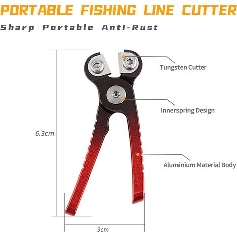Mini coupe-fils de pêche en alliage d'aluminium avec rétracteurs, pince de pêche (1/2)