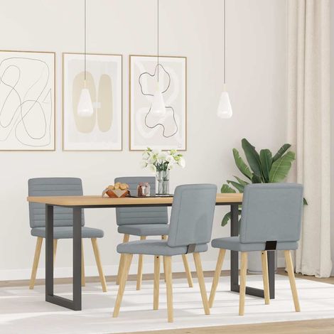 Maison Exclusive - Esszimmerstühle 4 Stk. Hellgrau Stoff