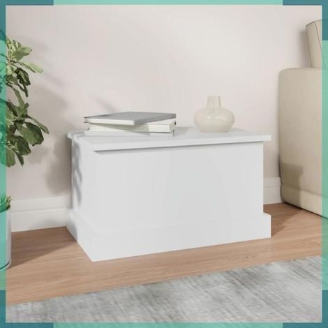 816496 Coffre de rangement Blanc 50x30x28 cm Bois d'ingénierie (1/5)