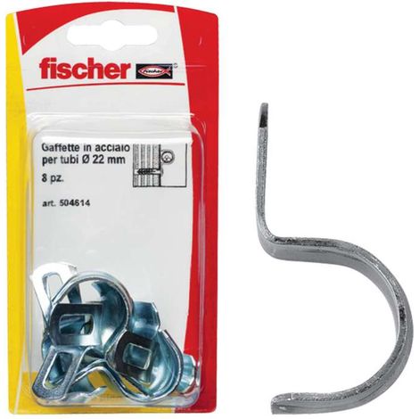 GRAFFA METALLO FERMATUBI K mm 25 Pz 8 BL FISCHER (1/2)