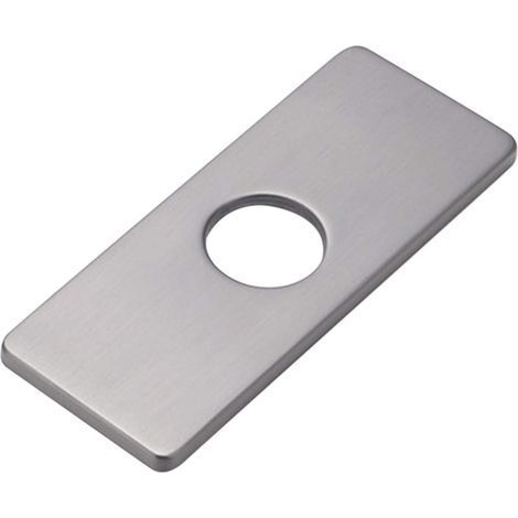 Couvercle de trou Plaque de pont Rosace de robinet d'évier de cuisine monotrou, Plaque de pont carrée Rosace en acier inoxydable pour couvrir les trous de montage inutilisés, Rosace de robinet de plaq (1/5)