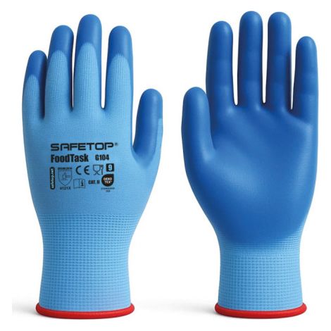 Guante alimentario azul nitrilo sólido Foodtask SAFETOP 8