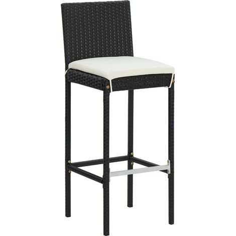 Maison Exclusive - Garten-Barhocker mit Kissen 4 Stk. Schwarz Pol