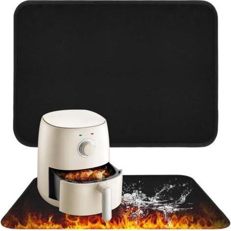 Tapis Résistant à La Chaleur pour Friteuse à Air, 45 x 38cm Tapis Ignifuge en Fibre de Verre, Protecteur de Comptoir pour Plans de Travail de Cuisine, Ondes, Cafetière, Antidérapant et Imperméable (1/5)