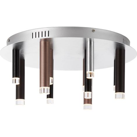 BRILLIANT Lampe Cembalo LED Deckenleuchte rund 12flg braun/Kaffee 12x 4W LED integriert, 306lm, 3000K In 3 Stufen über Wandschalter dimmbar Energiesparend und langlebig durch LED-Einsatz