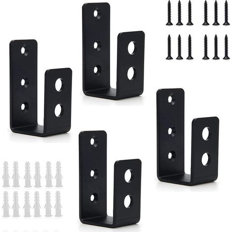 Kit de renforcement de porte avec support en U pour cadre de poteau ouvert et support de porte robuste en métal - 4 pièces (1/5)