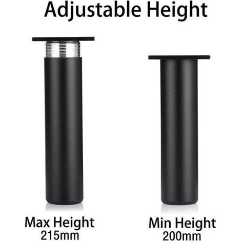 Pieds De Meuble Réglables - 20 Cm - Charge Maximale 200 Kg - Pour Canapé Armoire Et Meuble - Lot De 4 (1/5)