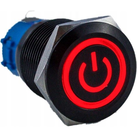 Bistabiler, vandalensicherer Netztaster 250 V 5 A 19 x 38 mm rot (1/4)