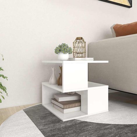 Table d'appoint-Table basse-Table Salon Blanc 40x40x40 cm Aggloméré 664828 (1/5)