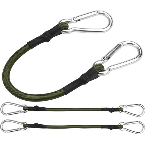 3 Tendeurs Élastiques 30 cm/60 cm,Sangle Élastique Renforcée pour Tente Voiture, Store et Bagages Tendeurs Élastiques avec Crochets (8 mm) pour Équipement de Camping (1/5)