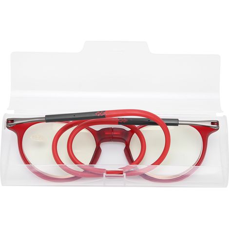 Lunettes de lecture magnétiques Eldely, portables, élégantes, anti-lumière bleue, rouges +200 (1/5)