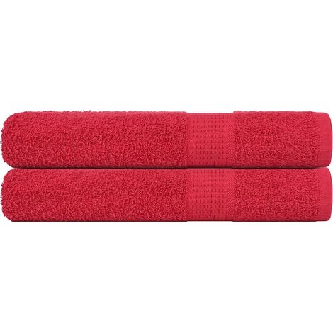 Serviettes FROGN 2 pièces Rouge 100x200 cm 360 g/m²