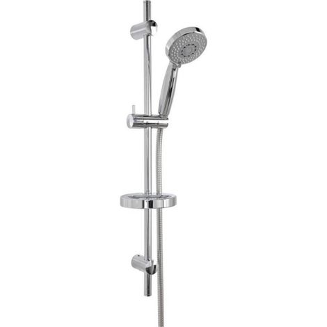 Colonne Barre de douche chromee entraxe reglable 70 cm douchette 3 jets mobile