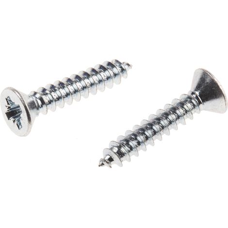 Vis autotaraudeuse RS PRO, N°6 x 19mm, tête Fraisée, en Acier ( Prix pour Boîte de 100 )