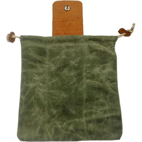 Sac de bushcraft pliable en cuir et toile cirée, idéal pour la randonnée. Pochette de cueillette en toile cirée pour la randonnée.