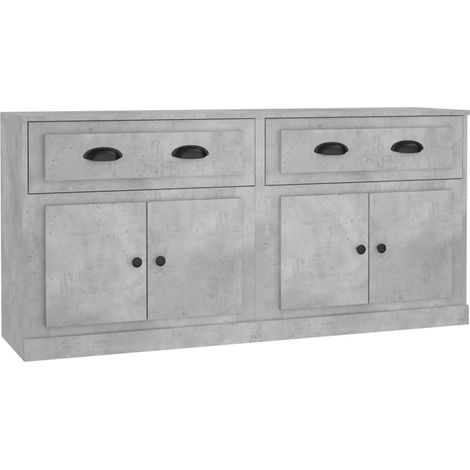 Credenza buffet cassettiera mobile contenitore organizer cucina soggiorno soggiorni set da 2 pannelli in derivati del legno grigio 020036871