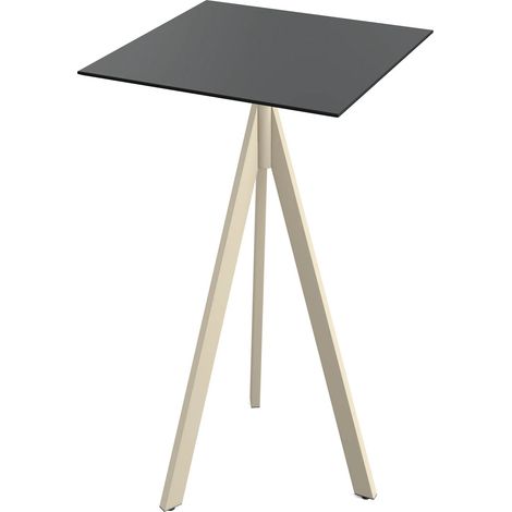 Mange-Debout Infinity Tripod avec Piètement Sable et Plateau HPL 70 x 70 cm - Veba